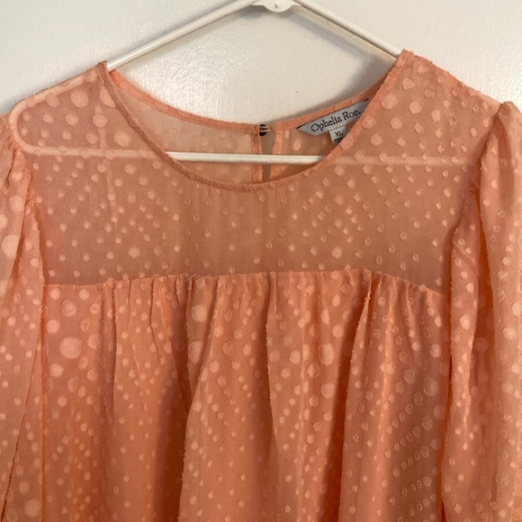 Ophelia Roe, Peach, Womens Blouse, Size XL - Picture 3 of 12